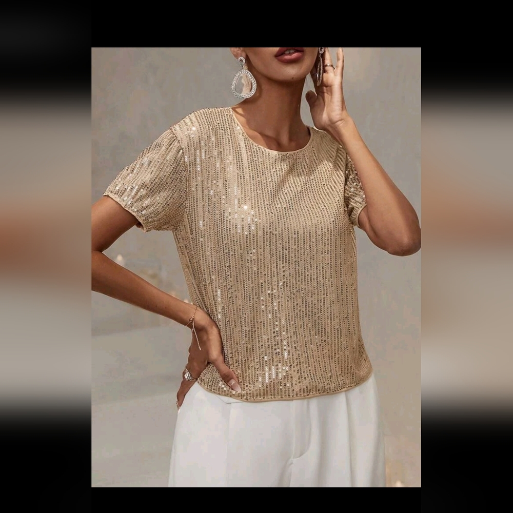 Women's gold Sequined blouse